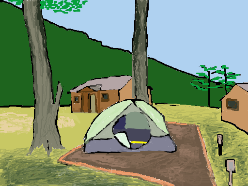 Picnic Table and Tent